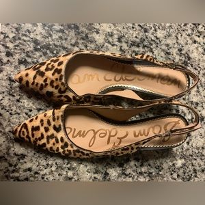 Sam Edelman 8.5 cheetah pony slingback kitten heel